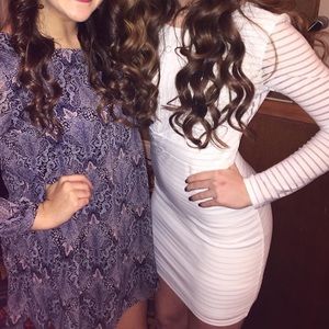 White Bodycon long sleeve dress